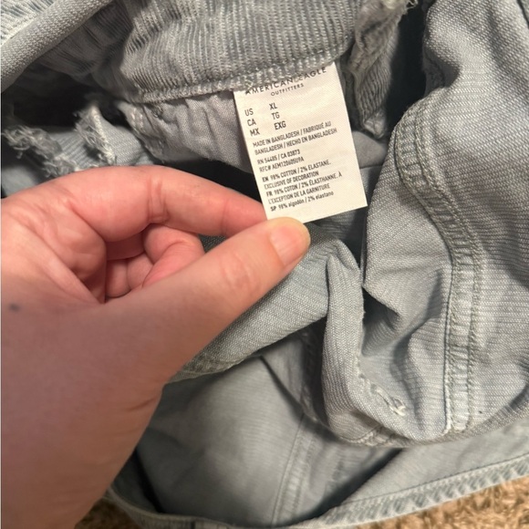 American Eagle Outfitters Light Gray Denim Overalls - Picture 5 of 6